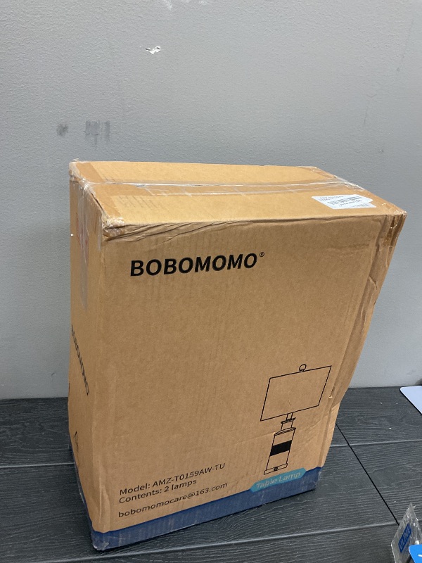 Photo 1 of BOBOMOMO 24.5" USB A+C 3-Way Dimmable Touch Control Boho Table Lamp Set of 2 for Living Room Nightstand Beside Lamps for Bedroom(Include Two Bulbs)