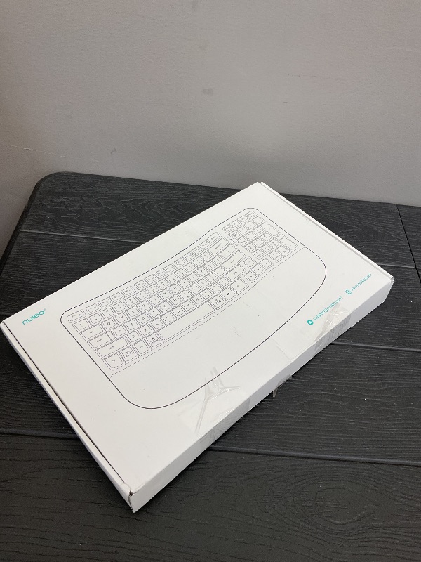 Photo 1 of Nulea RT08 Wave Keys Wireless Ergonomic Keyboard with Cushioned Palm Rest, 2.4GHz Ergo Cordless USB Computer Keyboard, Comfortable Natural Typing, for Laptop, Mac, Windows Black