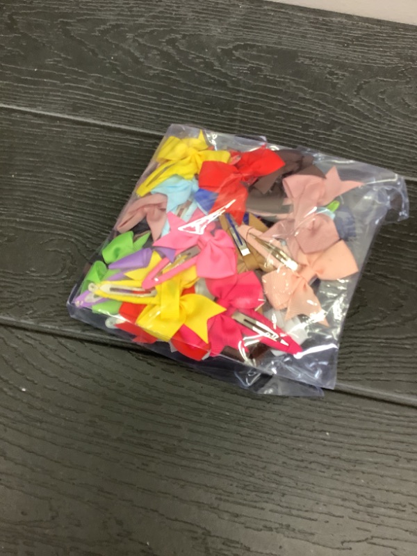 Photo 1 of 40PCS Snap Baby Hair Bows Clips for Girls Grosgrain Ribbon Fully Wapped 2 Inch Infant Hair Barrettes Accessories for Baby Girls Newborns Toddler