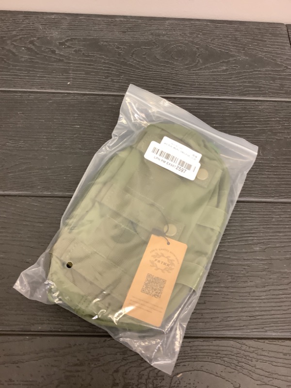 Photo 1 of FRTKK Tactical Molle Admin Pouch Utility Laser Cut EDC Tool Pouch Bag Horizontal Modular Pouches Include US Flag Patch and Keychain (Army Green)