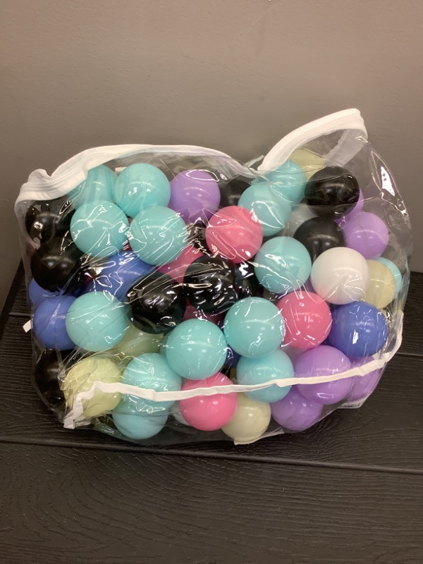 Photo 1 of Hovenlay Ball Pit Balls Phthalate Free BPA Free Crush Proof Plastic - 7 Bright Colors in Reusable Play Toys for Kids with Storage Bag