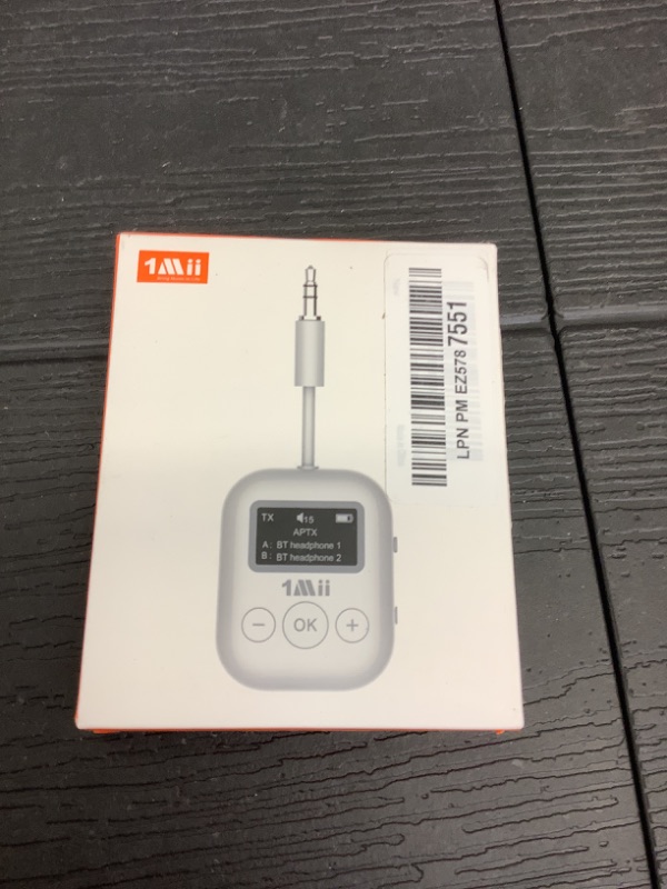 Photo 1 of 1Mii Bluetooth Transmitter for Airplane, Bluetooth 5.3 Adapter for TV,Airplane Travel Essentials, Aptx Low Latency Wireless Audio Aux for Headphones, Any 3.5mm Jack,Linking 2 Devices (White)