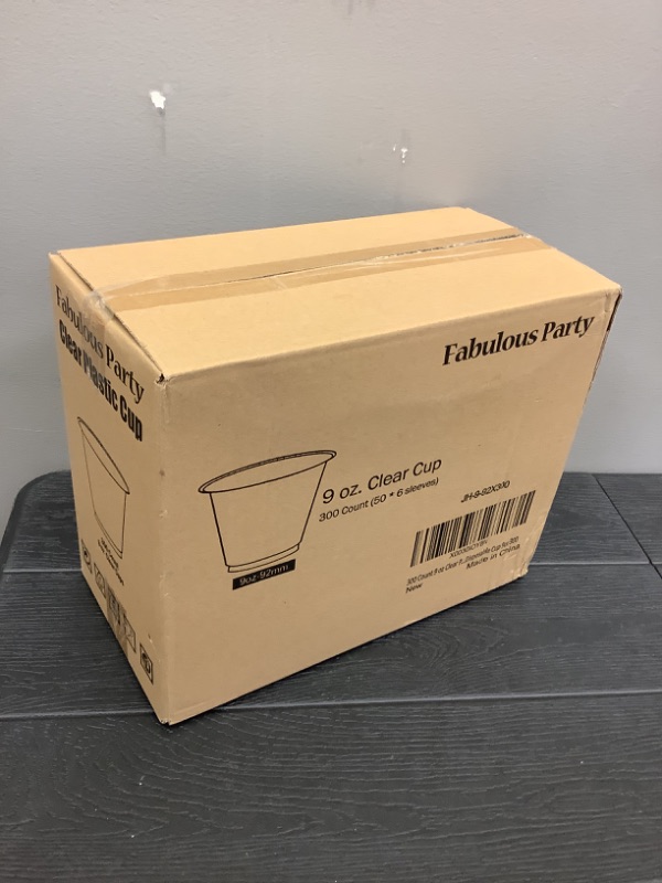 Photo 1 of 300 Count 9 Oz Clear Plastic Cups, PET Plastic Crystal Clear Cups, 9oz Disposable Cups for Party Wedding Event, Cold Drink Cup for Cocktail Champagne Sparkling Wine Whisky Juice Iced Coffee Soda Water
