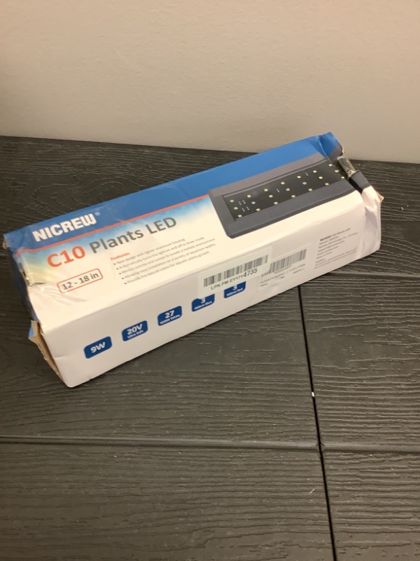 Photo 1 of NICREW C10 Plants LED Aquarium Light, 12-18 in, 9 Watts, Full Spectrum Fish Tank Light with Timer, Day and Night Cycle, Brightness Adjustable