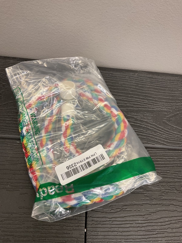 Photo 1 of Bird Rope Perches for Parrots, Cockatiels, Parakeets, Budgie Cages Comfy Birds Colorful Rope Toy (41inch Metal nut)