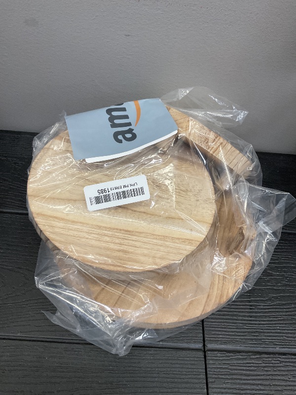 Photo 1 of 3 Pcs Wood Plant Stand Indoor Outdoor, Round Wood Riser for Decor 6/8/10" Wooden Stool Display Stand Flower Pot Holder Small Planter Tray Modern Potter Decorative for Desktop Counter Room (Natural)