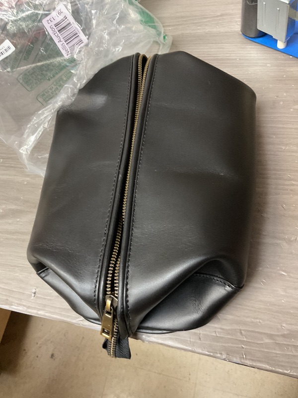 Photo 1 of HLC Leather Toiletry Bag for Men Best Gift Premium Genuine Leather Dopp Kit Shaving Kit Organizer Travel Kit Pouch Bag for Men Large Size Black