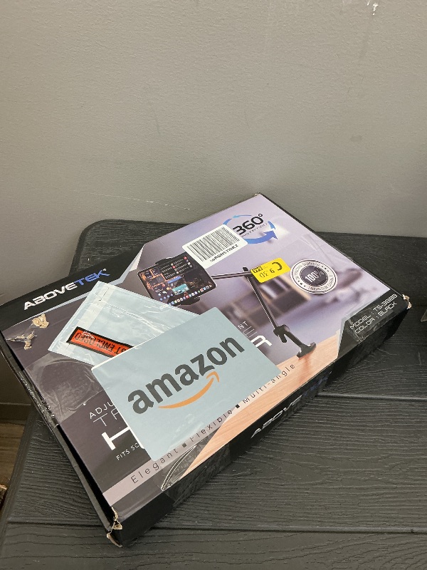 Photo 1 of AboveTEK Tablet Stand Holder for Desk & Bed, Aluminum iPad Holder Arm with 360° Rotating Clamp, Adjustable Phone Stand Compatible with 4.7"-13.5" iPad Pro/Air/Mini, iPhone, Galaxy Tab- Black