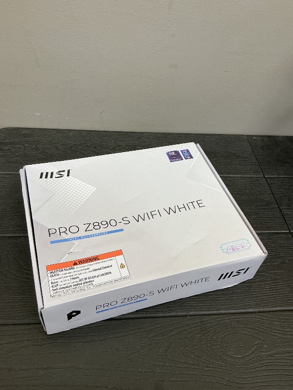 Photo 1 of MSI PRO Z890-S WiFi White Motherboard, ATX - Supports Intel Core Ultra Processors (Series 2), LGA 1851 - DDR5 Memory Boost (8600+ MT/s OC), PCIe 5.0 x16 & 4.0 x16, M.2 Gen5, Wi-Fi 7, 2.5G LAN