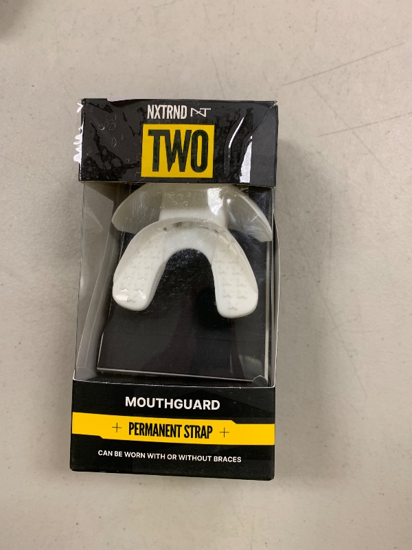 Photo 1 of Nxtrnd Two Football Mouth Guard, Football Mouthpiece with Strap, Fits Adult & Youth (White)