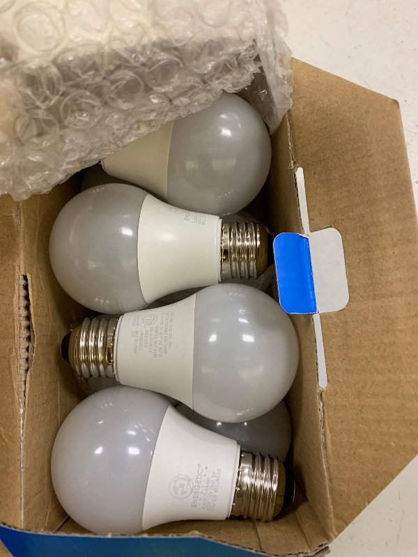 Photo 1 of E ENERGETIC LIGHTING 40W Equivalent, A19 LED Light Bulb, 4000K Cool White, E26 Standard Base, Non-Dimmable, 5W 450lm, ETL/UL Listed, 8 Packs