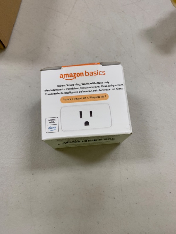 Photo 1 of Amazon Basics Smart Plug, Works with Alexa Only, 2.4 GHz Wi-Fi, No Hub Required, 1 Pack, White