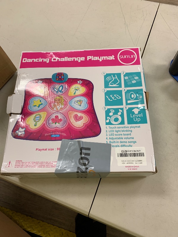 Photo 1 of SUNLIN Dance Mixer Rhythm Step Play Mat - Dance Game Toy Pad with LED Lights, Gift for Kids Girls Boys, Adjustable Volume, Built-in Music, 3 Challenge Levels (3-12 Years Old), Pink