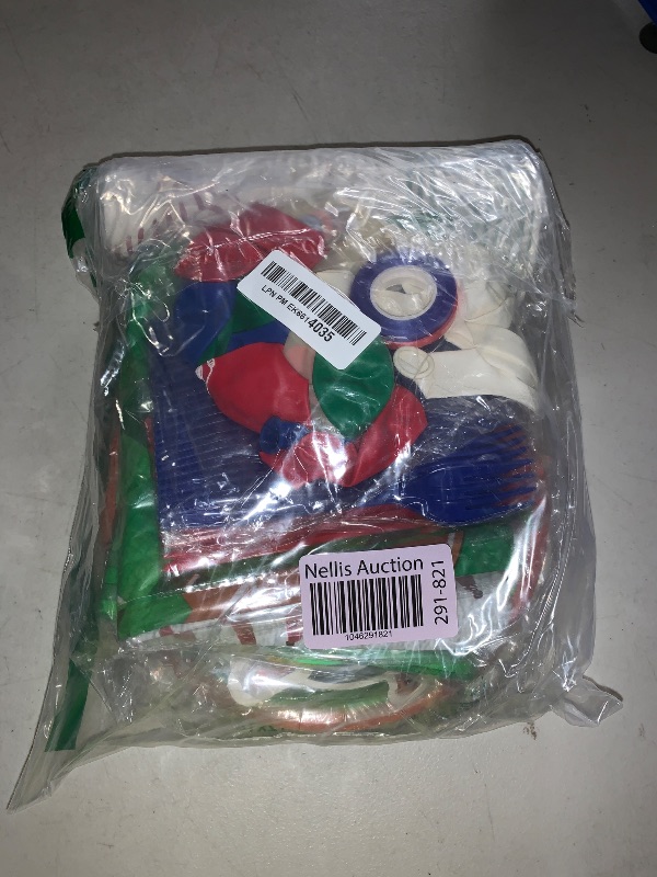 Photo 1 of Oigco Baseball Birthday Decorations Includes Plates, Napkins, Cups, Cutlery, Cake & Cupcake Toppers, Banner, Hanging Swirls, Tablecloth, Balloons for Baseball Party Decorations, Serve 24