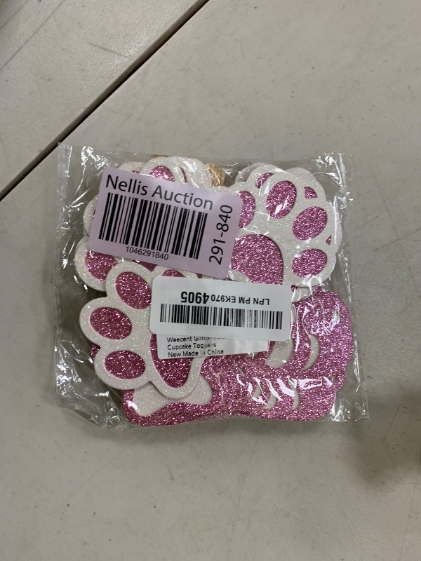 Photo 1 of Weecent 36 Pcs Paw Cupcake Toppers Pink Glitter Dog Paw Cake Decorations Glitter Puppy Cupcake Toppers for Baby Shower Boys Girls Birthday Party Cake Supplies (2 Styles)