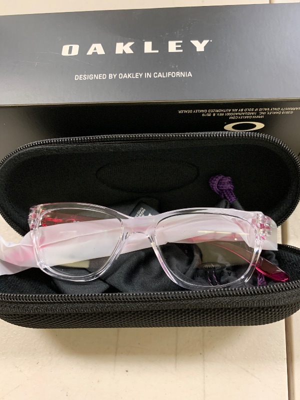 Photo 1 of Oakley Youth OY8019 Drop Kick Butterfly Prescription Eyewear Frames, Polished Clear/Demo Lens, 49 mm