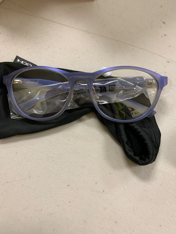 Photo 1 of Oakley Women's OX8057 Draw Up Round Prescription Eyewear Frames, Matte Dark Stonewash Opaline/Demo Lens, 56 mm