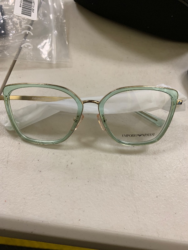 Photo 1 of Emporio Armani Women's EA1152 Cat Eye Prescription Eyewear Frames, Shiny Pale Gold/Green/Demo Lens, 52 mm