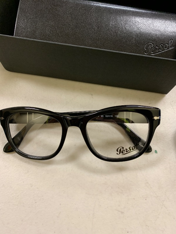 Photo 1 of Persol PO3270V Square Prescription Eyewear Frames, Black/Demo Lens, 52 mm
