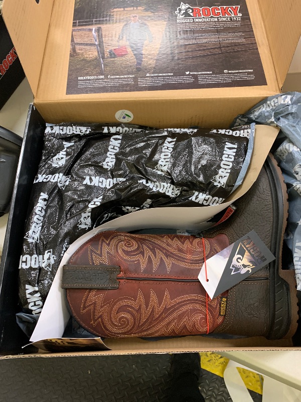 Photo 1 of ROCKY Worksmart 11" Composite Toe Waterproof Western Boot, Dark Brown, Size 8(M)