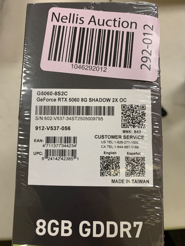 Photo 1 of MSI Gaming RTX 5060 8G Shadow 2X OC Graphics Card (8GB GDDR7,128-bit, Extreme Performance: 2535 MHz, DisplayPort x3 2.1a, HDMI 2.1b, NVIDIA Blackwell Architecture)