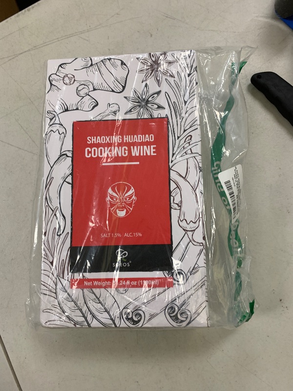Photo 1 of Soeos Shaoxing Cooking Wine, 51.24oz (1500ml), Chinese Cooking Wine, Shaoxing Hua Diao Cooking Wine, Premium Cooing Wine for Asian-Style Cooks