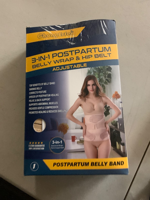 Photo 1 of ChongErfei 3 in 1 Postpartum Support - Recovery Belly/waist/pelvis Belt Shapewear Slimming Girdle, Beige, L For Posture Correction