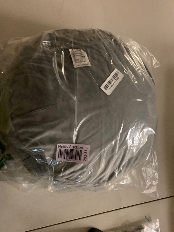 Photo 1 of Round Velvet Meditation Pillow D=13"/16" H=5.5" Yoga Bolster Floor Pouf Zafu Buckwheat Meditation Cushion for Sitting on Floor,Removable Organic Cotton Cover Kneeling Pillow (Light Grey, 16"×16")