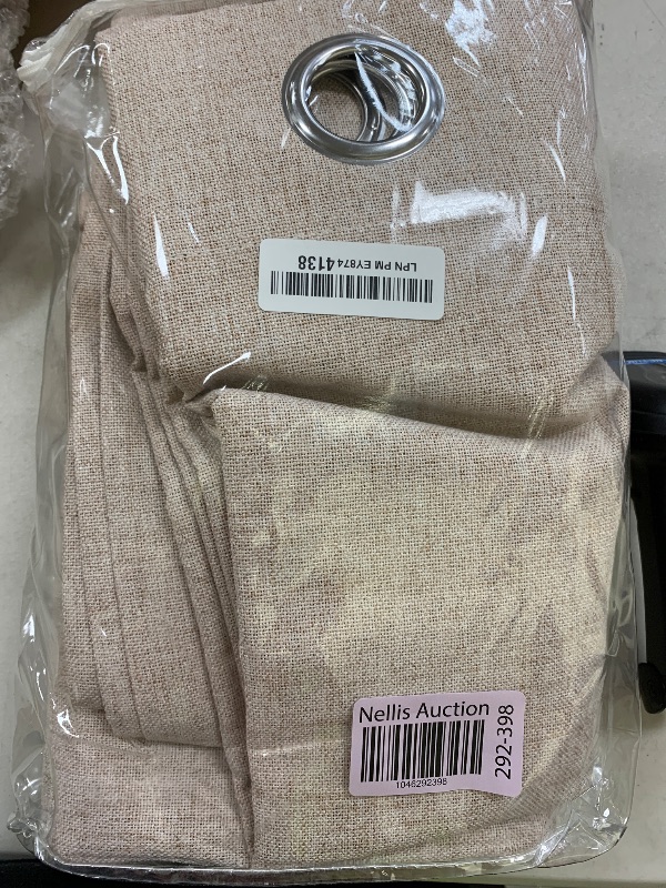 Photo 1 of MIULEE 100% Blackout Linen Textured Curtains for Bedroom 102 Inches Extra Long Thermal Insulated Natural Beige Grommet Room Darkening Curtains & Drapes Luxury for Living Room Nursery (2 Panels)