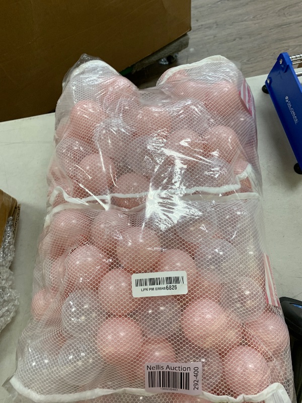 Photo 1 of GUESVOT Pink Ball Pit Balls - Crush Proof Plastic Balls for Ball Pit Pack of 100pcs Set for Toddlers Ball Pool Playtent Tunnels with Reusable Storage Bag - 2.16 Inch(Pear Pink+Transparent)