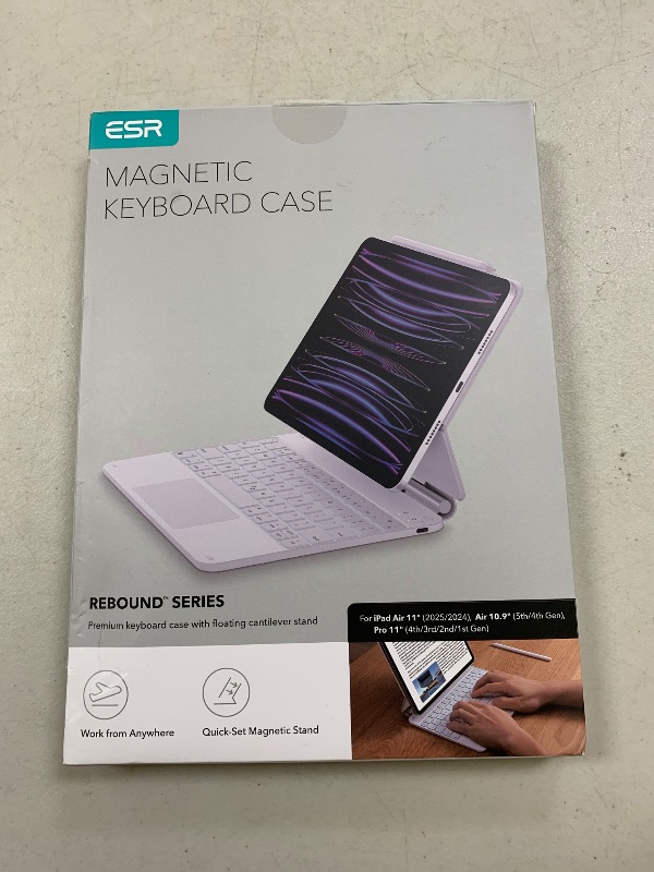 Photo 1 of ESR iPad Air 11 inch Case with Keyboard (M3,2025/M2,2024), iPad Pro 11 & iPad Air 5/4 Magic Case, Easy-Set Floating Cantilever Stand, Precision Multi-Touch Trackpad, White?NOT for iPad Pro 11 M4?