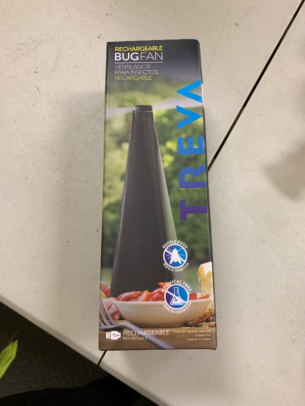 Photo 1 of Treva Rechargeable Bug Fan Fly Deterrent with Holographic Blades to Clear Bugs, Mosquitoes, and Flies