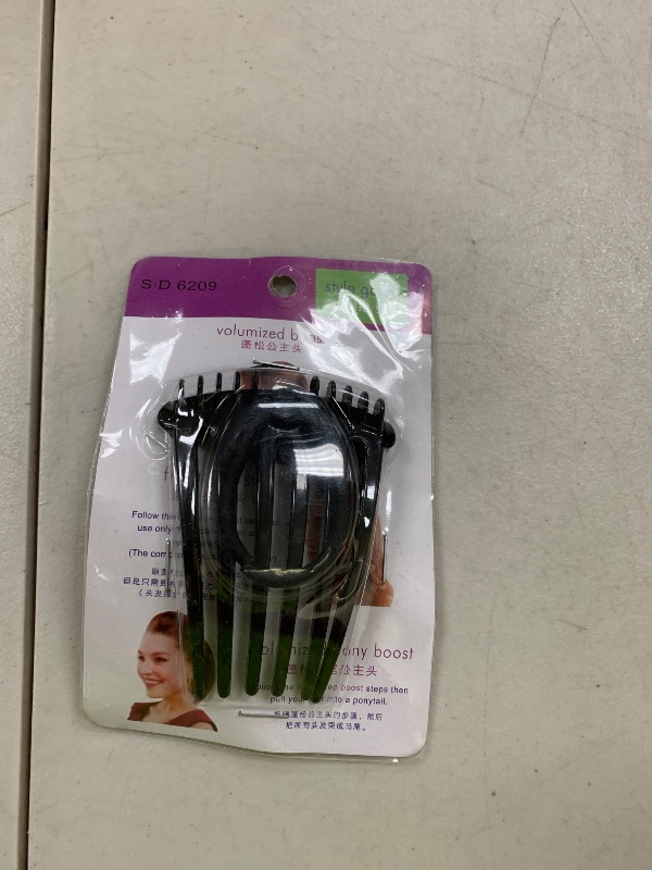 Photo 1 of Black Bandette Comb, Comb with Elastic Band, Ponytail Bump It Up Volume Inserts Combs Fluffy Hair Comb Hair Styling Tool, Hair Combs