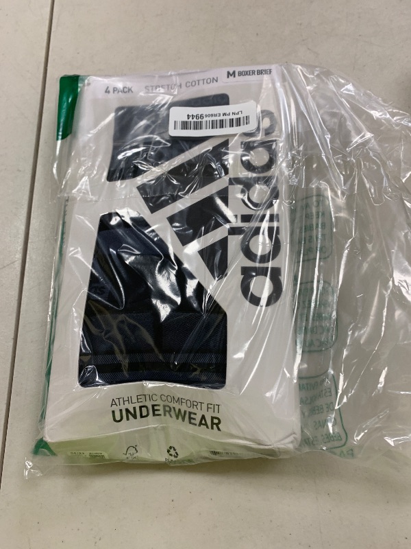 Photo 1 of adidas Men's Stretch Cotton Boxer Brief Underwear (4-Pack), Black/Onix Grey, Medium