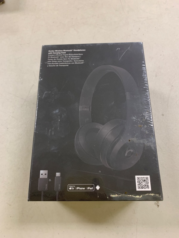 Photo 1 of Beats Solo3 Wireless On-Ear Headphones - Apple W1 Headphone Chip, Class 1 Bluetooth, 40 Hours of Listening Time, Built-in Microphone - Black