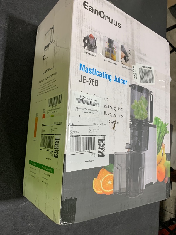 Photo 1 of Cold Press Juicer, 5.8" Wide Feed Chute Juice Extractor Machine with 400W, High Juice Yield, Slow Masticating Juicer for Whole Vegetables & Fruits, Metallic Silver