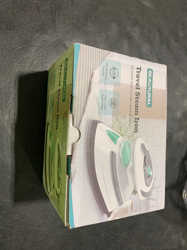 Photo 1 of BEAUTURAL Mini Travel Steam Iron for Clothes with Dual Voltage, Temperature Control, Non-Stick Soleplate and Cord Storage, Ideal for Sewing, Quilting and Handcraft