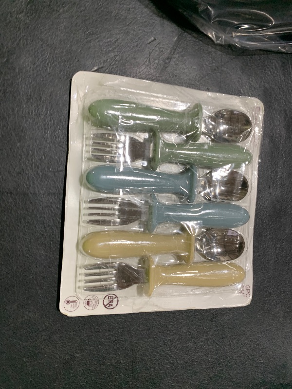 Photo 1 of Eascrozn Toddler Utensils, 6 Pack kids Silverware Set with Silicone Handle, 18/8 Stainless Steel Children Safe Forks and Spoons, Dishwasher Safe