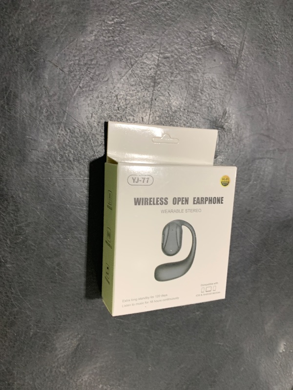 Photo 1 of WooAwesome Open Ear Headphones - 120 Days Standby Time - 24H Playtime - Control Music, Phone Calls & Volume with Built-in Remote. Wireless Earbuds. Left Ear ONLY (Black)