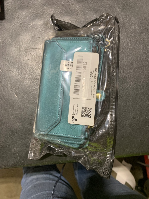 Photo 1 of Strapurs Wallet Case Compatible with Samsung Galaxy S25 5G RFID Blocking Card Holder Soft PU Leather Magnetic Snap Shoulder Strap Zipper Pocket Phone Case Fit for Galaxy S25 - Blue Green