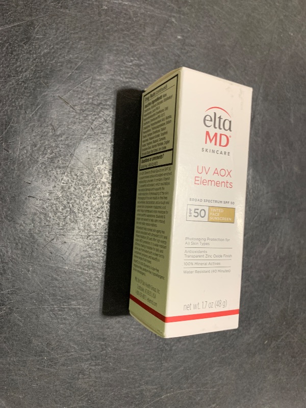 Photo 1 of EltaMD UV AOX Elements Tinted Mineral Face Sunscreen Lotion, Tinted Moisturizer for Face SPF 50 with Antioxidants, For Dry Sensitive Skin 1.7 oz Pump