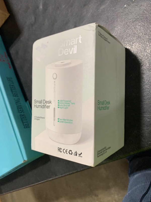 Photo 1 of SmartDevil Mini Humidifier, 500ml Small Desk Humidifier for Plants Bedroom Travel Office Home, Auto Shut-Off, 2 Mist Modes, Super Quiet, White