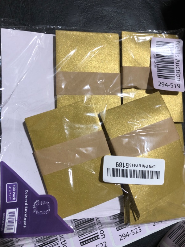 Photo 1 of Mini Envelopes Gold 4" x 2.75" Gift Card Envelopes. Easy-Seal Business Card/Gift Card Envelopes (100 Pack)