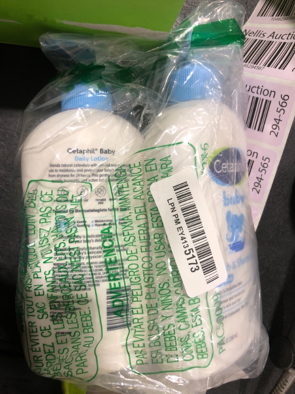 Photo 1 of Cetaphil Baby Wash & Shampoo Plus Body Lotion, Healthy Skin Essentials, Head to Toe Hydration for up to 24 Hours, for Delicate, Sensitive Skin, 2-Pack,White