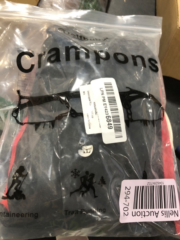Photo 1 of Crampons Upgraded 19 Spikes Ice Snow Grips Traction Cleats System Safe Protect for Walking, Jogging, or Hiking on Snow and Ice (X-Large)