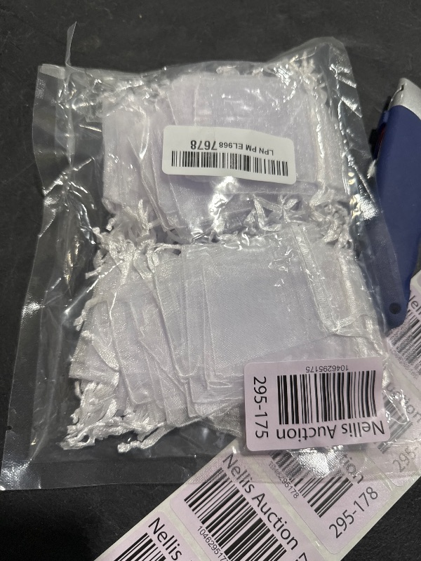 Photo 1 of 100Pcs White Organza Bags, 2x3Inch Sheer Wedding Party Favor Bags with Drawstring, Jewelry Gift Bags Christmas Candy Pouches