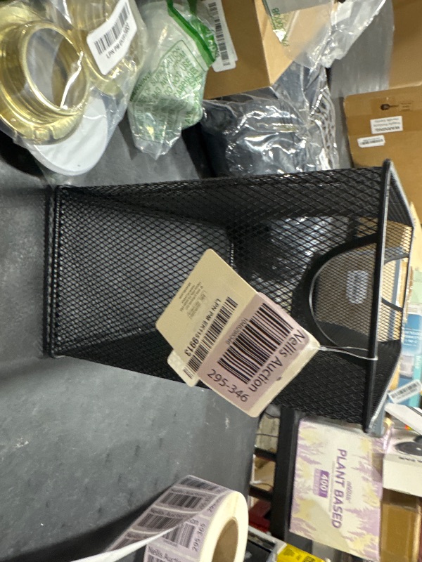Photo 1 of U Brands Mesh Steel Desktop Hanging File Holder, Letter Size, 12.4" x 9.53" x 5.5", Black - 457U00-06