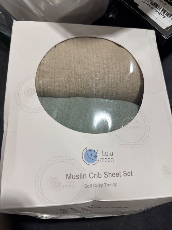 Photo 1 of Lulu Moon Muslin Crib Sheets - Fitted Crib Mattress Sheets for Boys and Girl - 28"x 52", 2 Pack