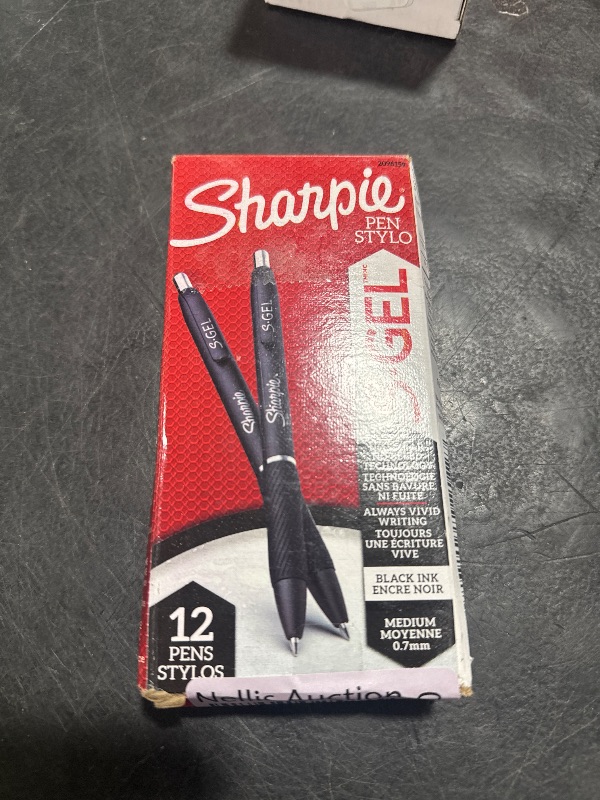 Photo 1 of Sharpie S-Gel Gel Pens, Black Barrel, Medium Point (0.7mm), Black Gel Ink Pens, 12 Count - Home, Office, School, Journaling, Writing, Note-Taking, Teacher Supplies