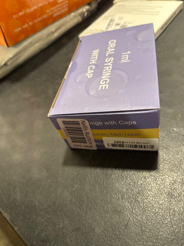 Photo 1 of 50 Pcs 1ml Syringes with Caps Oral Dispenser Individually Sterile Warpped for Medicine Dropper, Colostrum Collect Feeding Pets, Liquid
